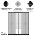 Ver imagem 4 de Guarda-roupa Casal 100% Mdf 6 Portas com Espelho Bolonha Imbuia Fendi