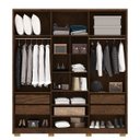 Ver imagem 2 de Guarda-roupa Casal 100% Mdf 6 Portas com Espelho Bolonha Imbuia Fendi