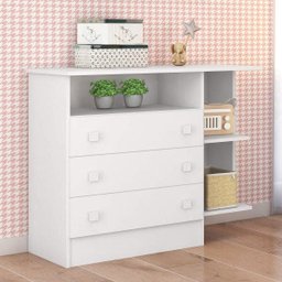 Cômoda de Bebê com 3 Gavetas com Nicho Doce Sonho - 1