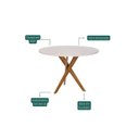 Ver imagem 5 de Conjunto Sala de Jantar Mesa Redonda 4 Cadeiras Madeira Maciça MDF e Vidro Cacau Juparanã Marrom
