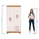 Ver imagem 4 de Guarda-roupa com 4 Portas e 2 Gavetas Nt6010 Freijó Trend/off White Tx Notável Móveis