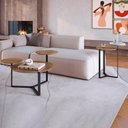 Ver imagem 1 de Kit Mesa Centro e Lateral Chanfrada Pes Metal Preto Hanover Artesano Hanover Preto