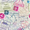 Papel de Parede Temático Viagens Carimbos Cidades - 2,5x0,5m - 1