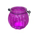 Ver imagem 1 de Kit C/3 Porta Velas Vidro Suspenso Redondo Cor Fúcsia
