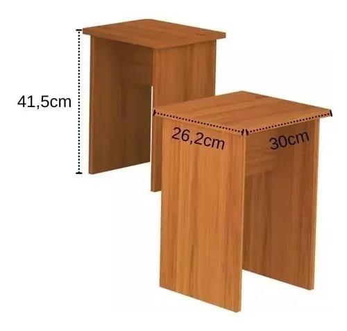 Mesa De Cozinha Dobrável 90cm Annie C/ Bancos e Rodizio 100% Mdf -Nature - 3