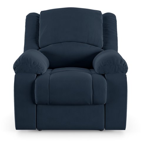 Poltrona do Papai Reclinável Sala de Cinema Barcelona Power Elétrica Usb Veludo Azul G23 Encantum