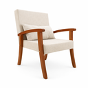 Ver imagem 3 de Kit 2 Poltronas Jade Linho Premium Escritório Recepção Sala de Estar Decorativa:cru