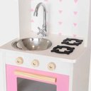 Ver imagem 4 de Kit Livro Mini Cozinha Infantil com Pia Fogão e Microondas - Rosa