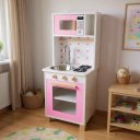 Ver imagem 2 de Kit Livro Mini Cozinha Infantil com Pia Fogão e Microondas - Rosa