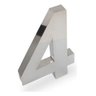 Kit 3 Números Residenciais Em Aço Inox 20cm 3d Caixa Alta - 3