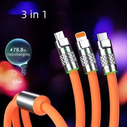 Cabo Carregador 3 em 1 Tipo C Lightning Micro Usb - 9