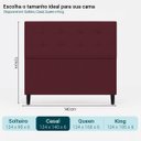 Ver imagem 4 de Cabeceira para Cama de Casal 140 cm Ivy Suede Vermelho