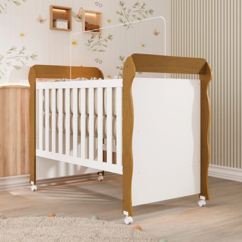 Berço Americano Marquesa Mini Cama Mirelle 100% MDF com Bétula