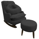 Ver imagem 1 de Kit Amamentação com Balanço Suede Grafite - Dominic Decor Lille