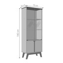 Ver imagem 3 de Cristaleira Cecília 4 Portas 2 Prateleiras MDF-MDP 70cm Off White Cinamomo