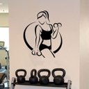 Ver imagem 1 de Adesivo de Parede Silhueta Mulher Academia - Preto