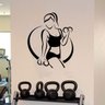 Adesivo de Parede Silhueta Mulher Academia - Preto - 1