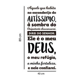 Adesivo de Parede Salmo 91 - Preto - 2