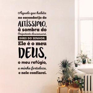 Adesivo de Parede Salmo 91 - Preto