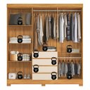 Ver imagem 3 de Guarda Roupa Roupeiro Ópera 6 Portas com Espelho 4 Gavetas Cinamon Touch Off White Demóbile
