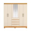Ver imagem 4 de Guarda Roupa Roupeiro Ópera 6 Portas com Espelho 4 Gavetas Cinamon Touch Off White Demóbile