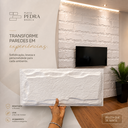 Ver imagem 2 de Kit 20 Placas de Revestimento 3D PVC Parede Pedra Branca Autocolante - 50x25cm