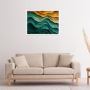 Ver imagem 1 de Quadro Decorativo Ondas Rocha Abstrato - 50x70cm:moldura Preta