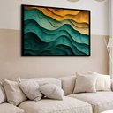Ver imagem 2 de Quadro Decorativo Ondas Rocha Abstrato - 50x70cm:moldura Preta