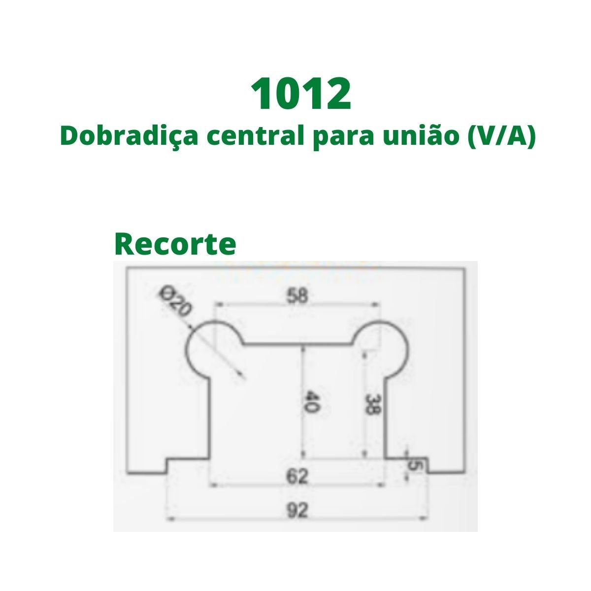 1012 - Dobradiça central para união vidro alvenaria para porta blindex - Cromado - 4