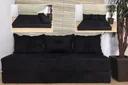 Ver imagem 3 de Sofanete Sofá com 3 Almofadas Multiuso Suede Preto - Al Móveis