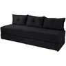 Sofanete Sofá com 3 Almofadas Multiuso Suede Preto - Al Móveis - 2