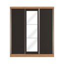 Ver imagem 2 de Guarda Roupas Casal 3 Portas de Correr 3 Espelhos Kappesberg Tapajós/preto 180cm
