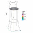 Ver imagem 3 de Kit 4 Banquetas Altas Pretas com Assento Estofado e Encosto para Bancada Cozinha Preto/Branco