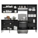 Ver imagem 5 de Cozinha Compacta c/ 3 Leds 3 pçs Pequim Multimóveis V3413 Preta/Lacca Fumê