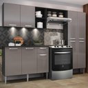 Ver imagem 2 de Cozinha Compacta c/ 3 Leds 3 pçs Pequim Multimóveis V3413 Preta/Lacca Fumê
