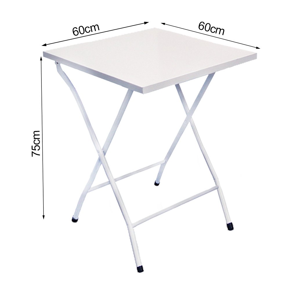 Jogo de Mesa 60x60 Dobrável de Ferro com 4 Cadeiras para Restaurante - Branco - 3