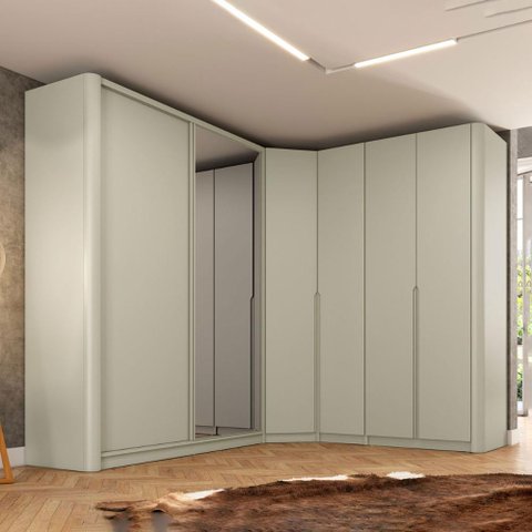 Guarda Roupa Modulado com 6 Portas 100% Mdf Pintura Laca Cor:luna