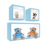 Nicho Decorativo Quarto menino Azul Bebe E Branco em MDF - Conjunto - 3 Peças - 2