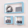 Nicho Decorativo Quarto menino Azul Bebe E Branco em MDF - Conjunto - 3 Peças - 4