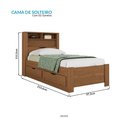 Ver imagem 2 de Cama Solteiro Tomada e Nichos na Cabeceira Invicta com Colchão 2 Gavetas Jatoba Santos Andirá Gazin
