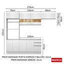 Ver mais imagens de Cozinha Compacta Glamy Marselha 8 Portas 3 Gavetas Madesa