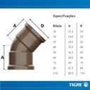 Ver imagem 4 de Joelho De 45° Graus Soldável PVC Marrom Para Canos Tubos De Água Fria De 1/2” Polegadas 20mm