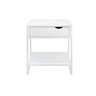 Mesa de Cabeceira Branca 1 Gaveta Móvel Quarto  Apoio Lateral de Cama - 6