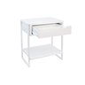 Mesa de Cabeceira Branca 1 Gaveta Móvel Quarto  Apoio Lateral de Cama - 6