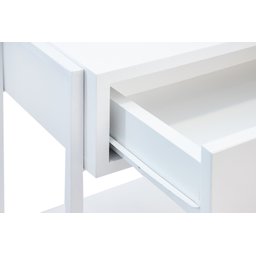 Mesa de Cabeceira Branca 1 Gaveta Móvel Quarto  Apoio Lateral de Cama - 3