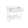 Mesa de Cabeceira Branca 1 Gaveta Móvel Quarto  Apoio Lateral de Cama - 4