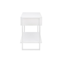 Mesa de Cabeceira Branca 1 Gaveta Móvel Quarto  Apoio Lateral de Cama - 5