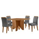 Ver imagem 2 de Mesa de Jantar Evora 90cm Mdf Canto Copo e com 4 Cadeiras Athenas