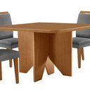 Ver imagem 7 de Mesa de Jantar Evora 90cm Mdf Canto Copo e com 4 Cadeiras Athenas