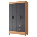 Ver imagem 1 de Guarda Roupa Mobi 4 Portas 2 Gavetas Freijó/titanium - Abz